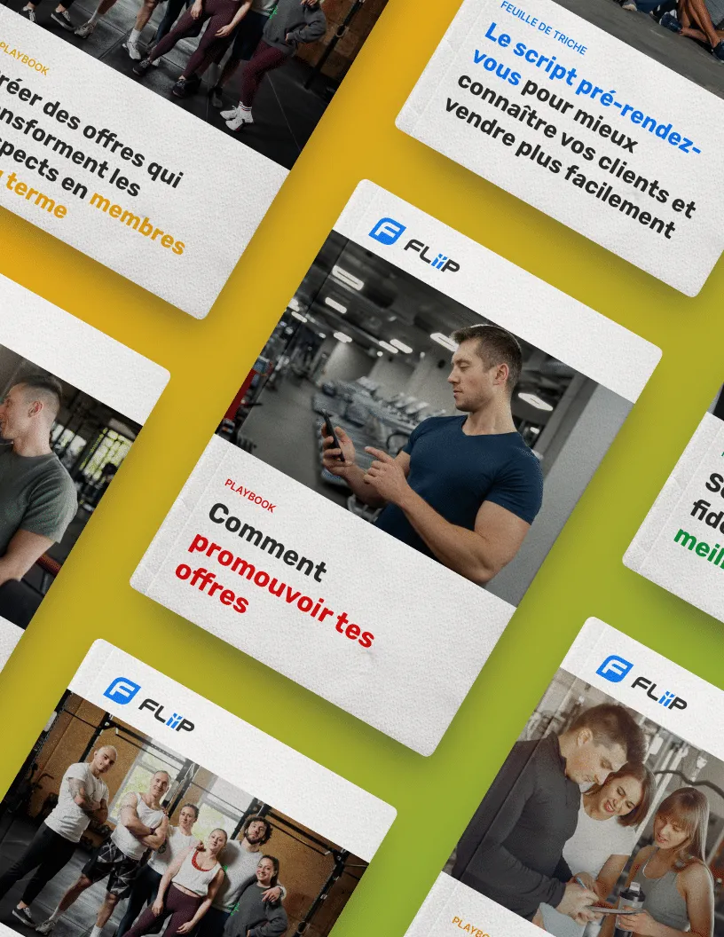 Couvertures des cinq ressources de conversion de prospects incluses dans le bundle PDF FLiiP