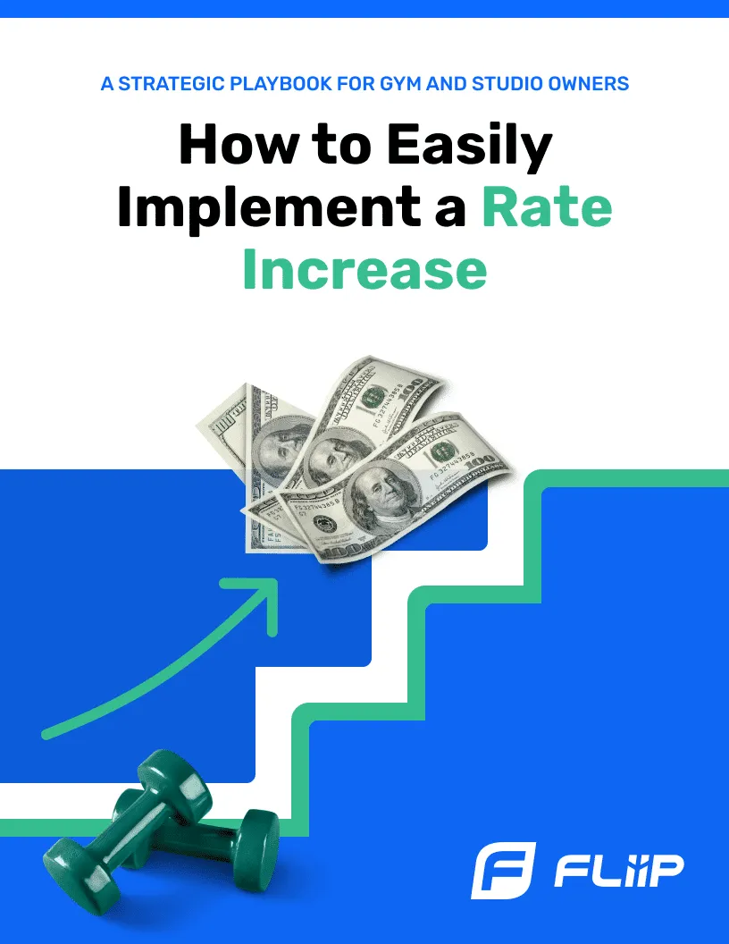 Cover of the FLiiP playbook on implementing a gym rate increase