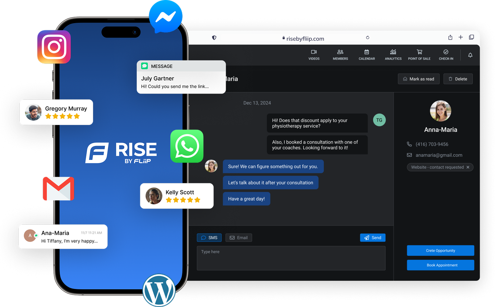 FLiiP unified inbox on mobile and desktop